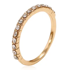 Exaggerated Personality  Fashion Diamond Embedded Ring Vintage Cold Tone Versatile Alloy Jewelry Ring 4