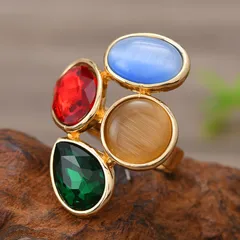 1 Piece Alloy Flower Alloy Rhinestones KC Golden Plated Electroplating Women's Rings 2