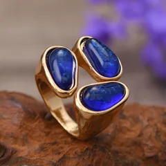 1 Piece Alloy Flower Alloy Rhinestones KC Golden Plated Electroplating Women's Rings 4