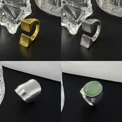 Exaggerated Square Open Ring For Women In Silver Plated Zinc Alloy Featuring Electroplated Finish 4