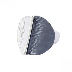 Exaggerated Waves Ring For Women In Blue Zinc Alloy With Diamond Inlay, Featuring Electroplated Finish 5