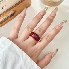 Fall Winter Oil Drop Irregular Arc Ring For Women Simple Ins Niche Design Vintage Open Finger Ring Chic Style Gold Plated Brass 5