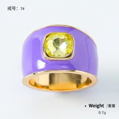 Fashion Geometric Ring For Women Featuring Rhinestones, 1 Piece Alloy Band With Artificial Gemstones Inlay