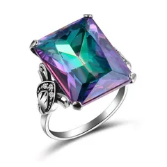 Fashion Geometric Rings For Women In Alloy With Artificial Gemstones Featuring Electroplated Design 5