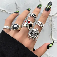 Retro Geometric Alloy Ring For Unisex, One Size, 1 Set