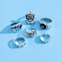 Retro Geometric Alloy Ring For Unisex, One Size, 1 Set 2