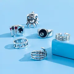 Retro Geometric Alloy Ring For Unisex, One Size, 1 Set 3
