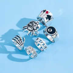 Retro Geometric Alloy Ring For Unisex, One Size, 1 Set 5