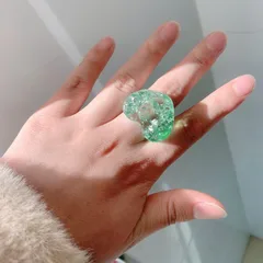 Heart Shape Fashion Resin Ring For Women In White Color 3