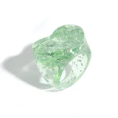 Heart Shape Fashion Resin Ring For Women In White Color 4