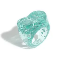 Heart Shape Fashion Resin Ring For Women In White Color 5