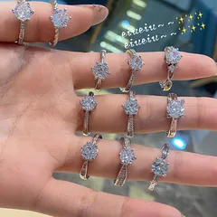 Geometric Open Ring For Women, 1 Piece Lady Style Silver Plated With Zircon, Featuring Electroplated Design