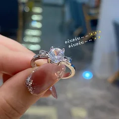 Geometric Open Ring For Women, 1 Piece Lady Style Silver Plated With Zircon, Featuring Electroplated Design 2