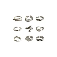 Geometric Open Ring For Women, 1 Piece Silver Plated Electroplated Ins Style 2