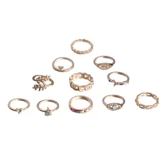 Fashion Geometric Alloy Ring For Women With Artificial Gemstones, Featuring Electroplated Design 5