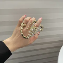 Fashion Geometric Alloy Ring For Women With Rhinestones And Artificial Gemstones Inlay 4