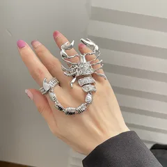 Fashion Geometric Alloy Ring For Women With Rhinestones And Artificial Gemstones Inlay 5
