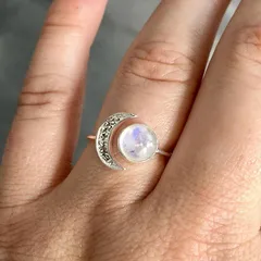 Fashion For Women Electroplated Alloy Open Ring With Artificial Gemstones Featuring Star And Moon Design 2