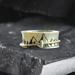 Fashion Geometric Fidget Ring For Women, 1 Piece Alloy Ring Featuring Electroplated Design