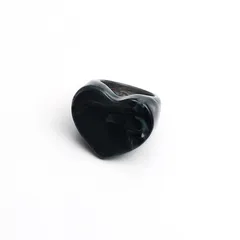 Unisex Heart Shape White Acrylic Ring With Artificial Gemstones, One Size, Perfect For Birthday 4
