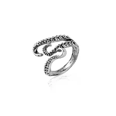 Fashion Geometric Open Rings For Unisex, Electroplated Zinc Alloy With White K Plated Coating 0.03µm-0.05µm Thickness