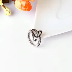 Fashion Geometric Open Rings For Unisex, Electroplated Zinc Alloy With White K Plated Coating 0.03µm-0.05µm Thickness 2