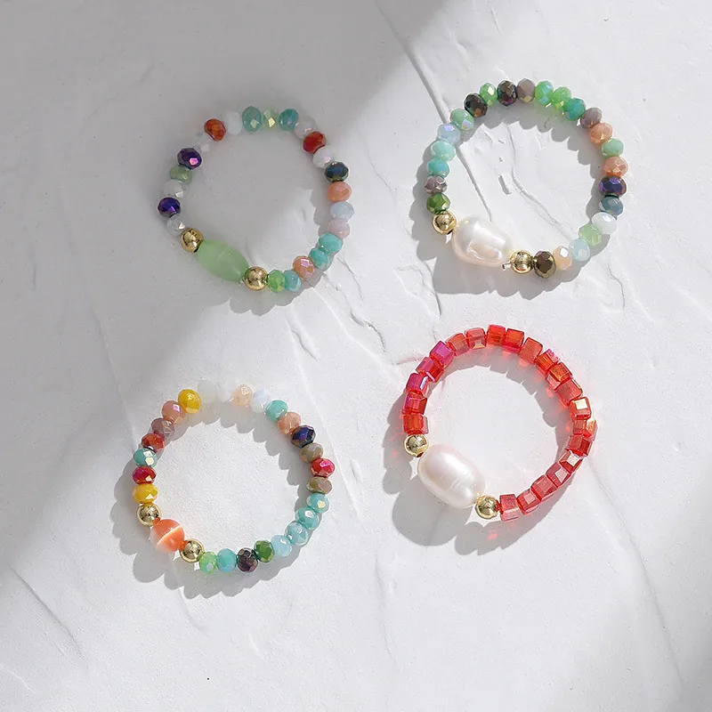 Geometric Beading Ring For Women, 1 Piece, Handmade Design Featuring Unique Style 5