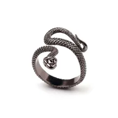 Fashion Unisex Snake Ring In Alloy With Electroplated Design, Adjustable Size For Comfortable Wear 2