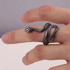 Fashion Unisex Snake Ring In Alloy With Electroplated Design, Adjustable Size For Comfortable Wear 3