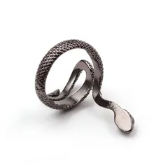 Fashion Unisex Snake Ring In Alloy With Electroplated Design, Adjustable Size For Comfortable Wear 5