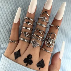 Fashion Geometric Halloween Ring In Gold Electroplated Alloy For Unisex, No Inlaid Design 5