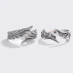 Fashion Alloy Couple Rings For Wings Featuring Electroplated Design, 1 Piece