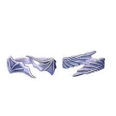 Fashion Alloy Couple Rings For Wings Featuring Electroplated Design, 1 Piece 2