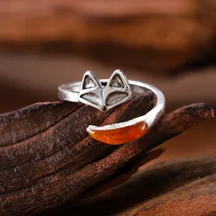 Fashionable Adjustable Fox Ring For Women Simple Design High-End Feeling Zinc Alloy Jewelry Fashionable OL Style Printed Alloy Ring
