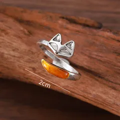 Fashionable Adjustable Fox Ring For Women Simple Design High-End Feeling Zinc Alloy Jewelry Fashionable OL Style Printed Alloy Ring 2