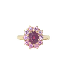 Fashionable Bohemian Style Women's Ring Gold Plated Embedded Colorful Gemstones Diamond Hand Jewelry New Arrival 5
