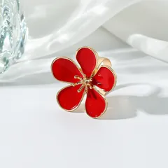 Fashionable Large Gemstone Ring For Women Open Alloy Crystal Rhinestone Decorative Accessory Animal Pattern Gold Plated Jewelry 5