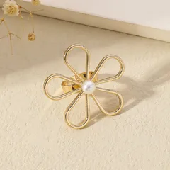 Fashionable Metal Starfish Beach Ring Adjustable Size Vacation Floral Joint Ring Ocean Style Jewelry For Women Summer Autumn 3