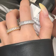 Fashionable Minimalist Women's Ring With Full Drill Zircon U-Shape Geometric Pattern Living Mouth Ins Style Personality Ring 2