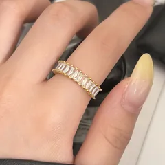 Fashionable Minimalist Women's Ring With Full Drill Zircon U-Shape Geometric Pattern Living Mouth Ins Style Personality Ring 3