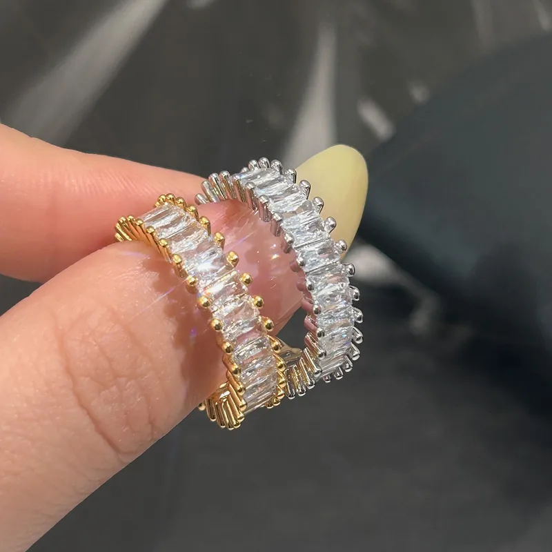 Fashionable Minimalist Women's Ring With Full Drill Zircon U-Shape Geometric Pattern Living Mouth Ins Style Personality Ring 5