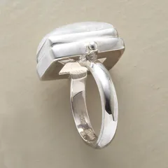 Fashionable Moonstone Ring For Women Wedding Engagement Anniversary Natural Gemstone Ring Simple Style Alloy Material 2