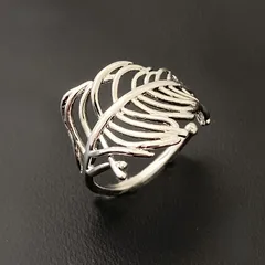 Feather Open Rings For Couples In Gold, Electroplated Copper With Golden Plated Finish 3