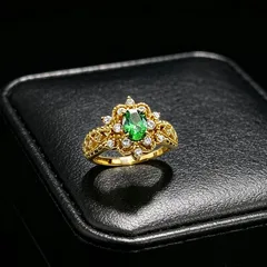 Flowers Open Ring For Women Featuring Lab-grown Gemstone Inlay In Gold, Perfect For  Spring And Summer 2