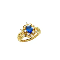 Flowers Open Ring For Women Featuring Lab-grown Gemstone Inlay In Gold, Perfect For  Spring And Summer 5