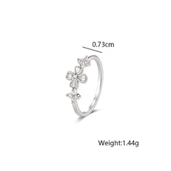 XUPING Flowers Ring For Women, 1 Piece Platinum Plated With 0.01µm Thickness, Inlaid With Zirconia 2