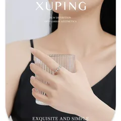XUPING Flowers Ring For Women, 1 Piece Platinum Plated With 0.01µm Thickness, Inlaid With Zirconia 3