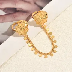 Flowers Ring For Women In Alloy Featuring Electroplated 18K Real Gold Plated With 0.03µm Thickness 3