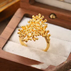 Flowers For Women Ring In Copper Alloy With 18K Real Gold Plated Coating Thickness 0.03µm-0.05µm, 1 Piece 4