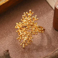 Flowers For Women Ring In Copper Alloy With 18K Real Gold Plated Coating Thickness 0.03µm-0.05µm, 1 Piece 5